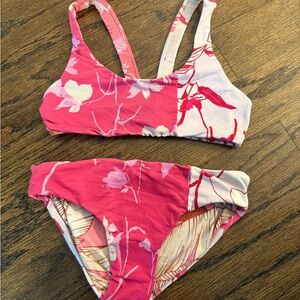 Maaji Reversible Pink and White Floral Bikini Set
